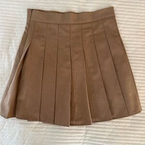 SHEIN Tan Pleated Mini Skirt